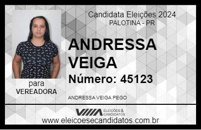 Candidato ANDRESSA VEIGA 2024 - PALOTINA - Eleições