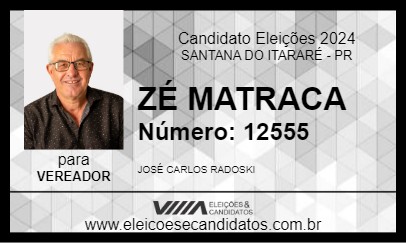 Candidato ZÉ MATRACA 2024 - SANTANA DO ITARARÉ - Eleições