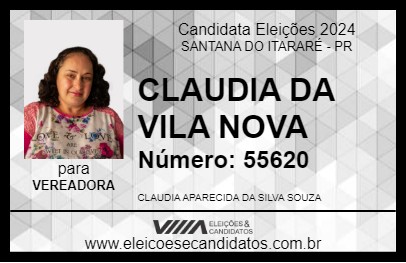 Candidato CLAUDIA DA VILA NOVA 2024 - SANTANA DO ITARARÉ - Eleições