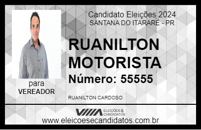 Candidato RUANILTON MOTORISTA 2024 - SANTANA DO ITARARÉ - Eleições