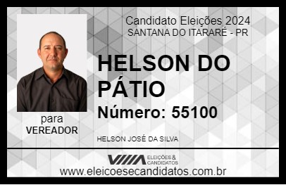 Candidato HELSON DO PÁTIO 2024 - SANTANA DO ITARARÉ - Eleições