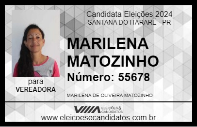 Candidato MARILENA MATOZINHO 2024 - SANTANA DO ITARARÉ - Eleições