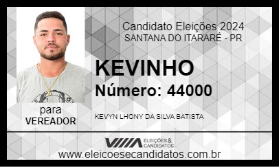 Candidato KEVINHO 2024 - SANTANA DO ITARARÉ - Eleições