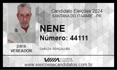 Candidato NENE 2024 - SANTANA DO ITARARÉ - Eleições