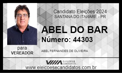 Candidato ABEL DO BAR 2024 - SANTANA DO ITARARÉ - Eleições