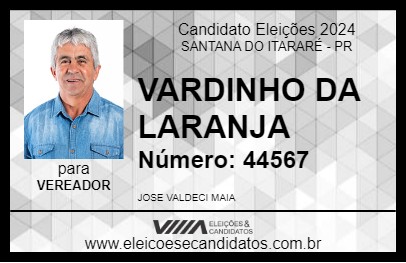 Candidato VARDINHO DA LARANJA 2024 - SANTANA DO ITARARÉ - Eleições