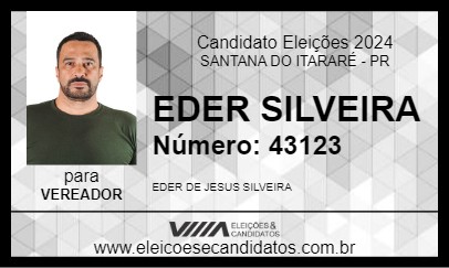 Candidato EDER SILVEIRA 2024 - SANTANA DO ITARARÉ - Eleições