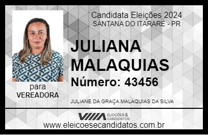 Candidato JULIANA MALAQUIAS 2024 - SANTANA DO ITARARÉ - Eleições