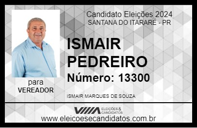 Candidato ISMAIR PEDREIRO 2024 - SANTANA DO ITARARÉ - Eleições