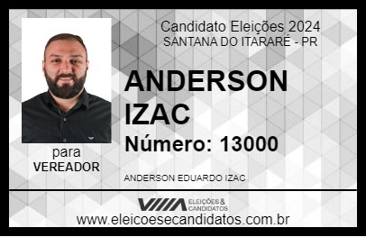 Candidato ANDERSON IZAC 2024 - SANTANA DO ITARARÉ - Eleições