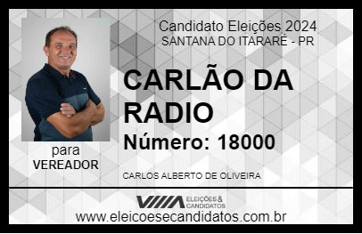 Candidato CARLÃO DA RADIO  2024 - SANTANA DO ITARARÉ - Eleições