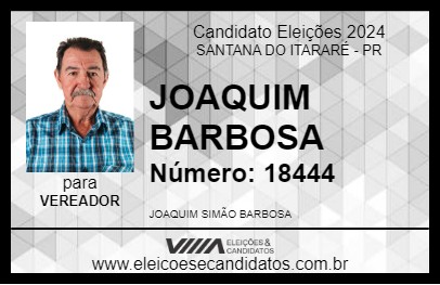 Candidato JOAQUIM BARBOSA 2024 - SANTANA DO ITARARÉ - Eleições