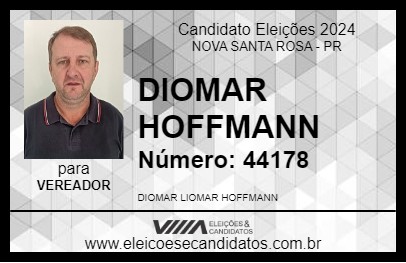 Candidato DIOMAR HOFFMANN 2024 - NOVA SANTA ROSA - Eleições