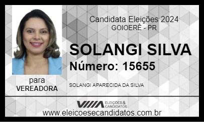 Candidato SOLANGI SILVA 2024 - GOIOERÊ - Eleições