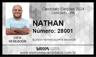 Candidato NATHAN 2024 - CASCAVEL - Eleições