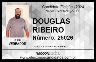 Candidato DOUGLAS RIBEIRO 2024 - NOVA ESPERANÇA - Eleições