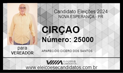 Candidato CIRÇAO 2024 - NOVA ESPERANÇA - Eleições