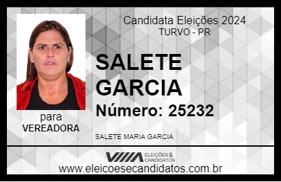 Candidato SALETE GARCIA 2024 - TURVO - Eleições