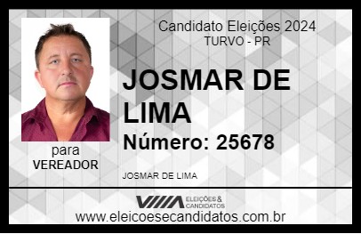 Candidato JOSMAR DE LIMA 2024 - TURVO - Eleições