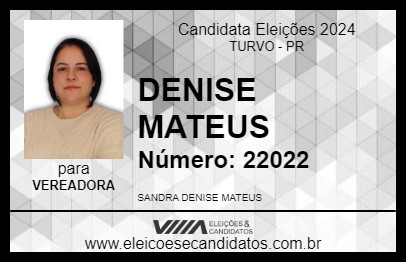 Candidato DENISE MATEUS 2024 - TURVO - Eleições