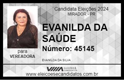 Candidato EVANILDA DA SAÚDE 2024 - MIRADOR - Eleições