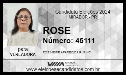 Candidato ROSE 2024 - MIRADOR - Eleições