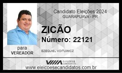 Candidato ZICÃO 2024 - GUARAPUAVA - Eleições