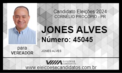 Candidato JONES ALVES 2024 - CORNÉLIO PROCÓPIO - Eleições