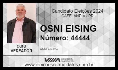 Candidato OSNI EISING 2024 - CAFELÂNDIA - Eleições