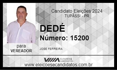 Candidato DEDÉ 2024 - TUPÃSSI - Eleições