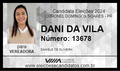 Candidato DANI DA VILA 2024 - CORONEL DOMINGOS SOARES - Eleições