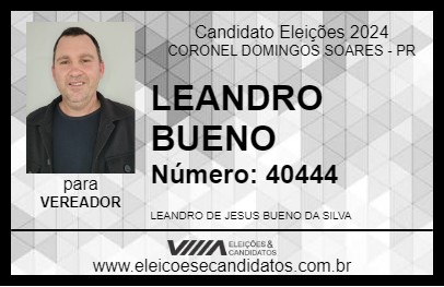 Candidato LEANDRO BUENO 2024 - CORONEL DOMINGOS SOARES - Eleições