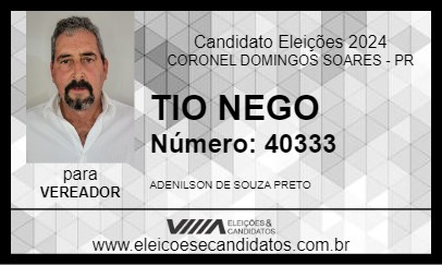 Candidato TIO NEGO 2024 - CORONEL DOMINGOS SOARES - Eleições