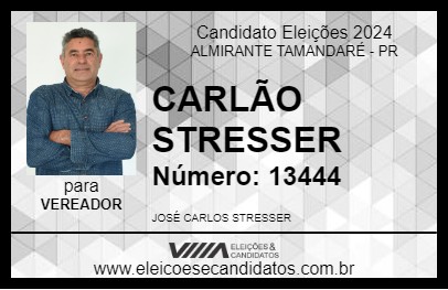 Candidato CARLÃO STRESSER 2024 - ALMIRANTE TAMANDARÉ - Eleições