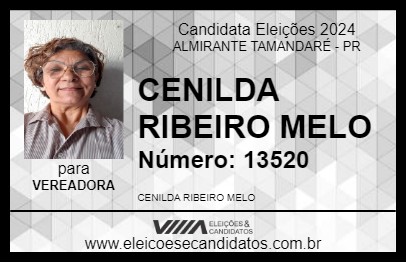 Candidato CENILDA RIBEIRO MELO 2024 - ALMIRANTE TAMANDARÉ - Eleições