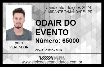 Candidato ODAIR DO EVENTO 2024 - ALMIRANTE TAMANDARÉ - Eleições