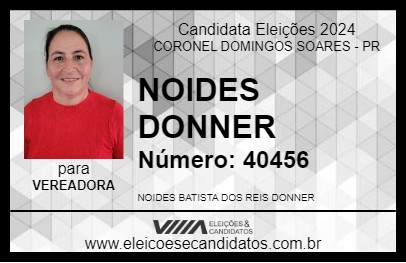 Candidato NOIDES DONNER 2024 - CORONEL DOMINGOS SOARES - Eleições