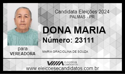 Candidato DONA MARIA 2024 - PALMAS - Eleições