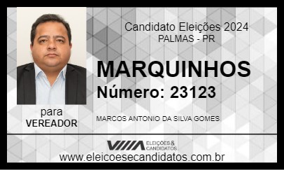 Candidato MARQUINHOS 2024 - PALMAS - Eleições