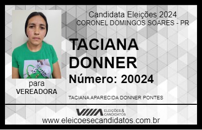 Candidato TACIANA DONNER 2024 - CORONEL DOMINGOS SOARES - Eleições