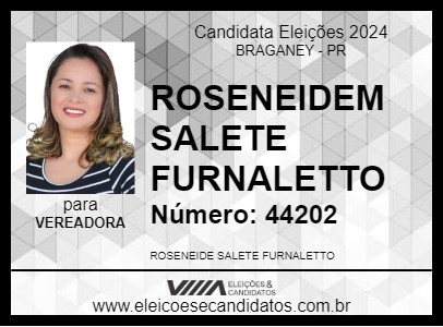 Candidato ROSE FURLANETTO SENN 2024 - BRAGANEY - Eleições