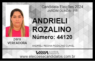 Candidato ANDRIELI ROZALINO 2024 - JARDIM OLINDA - Eleições