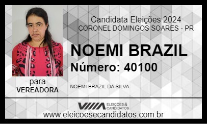 Candidato NOEMI BRAZIL 2024 - CORONEL DOMINGOS SOARES - Eleições