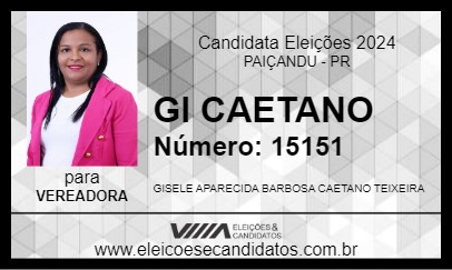 Candidato GI CAETANO 2024 - PAIÇANDU - Eleições