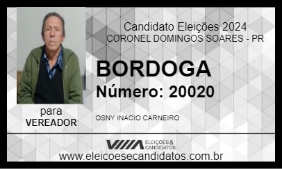 Candidato BORDOGA 2024 - CORONEL DOMINGOS SOARES - Eleições