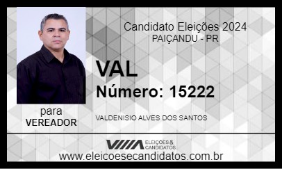 Candidato VAL 2024 - PAIÇANDU - Eleições