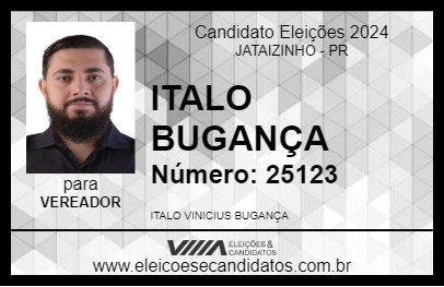 Candidato ITALO BUGANÇA 2024 - JATAIZINHO - Eleições