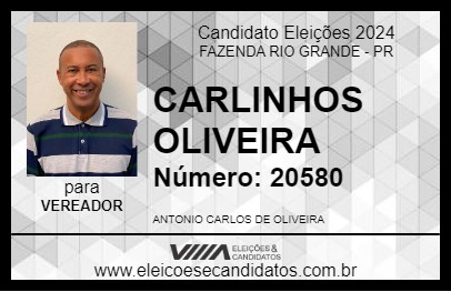 Candidato CARLINHOS OLIVEIRA 2024 - FAZENDA RIO GRANDE - Eleições