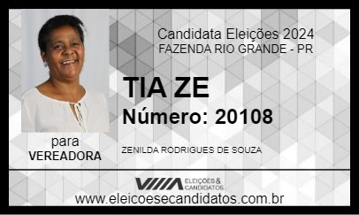 Candidato TIA ZE 2024 - FAZENDA RIO GRANDE - Eleições