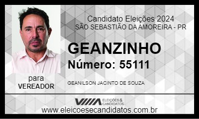 Candidato GEANZINHO 2024 - SÃO SEBASTIÃO DA AMOREIRA - Eleições